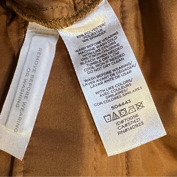 LOFT Women's Faux Suede Slim Ankle Pants Butter Brown Mid Rise Size 8 - Picture 5 of 8